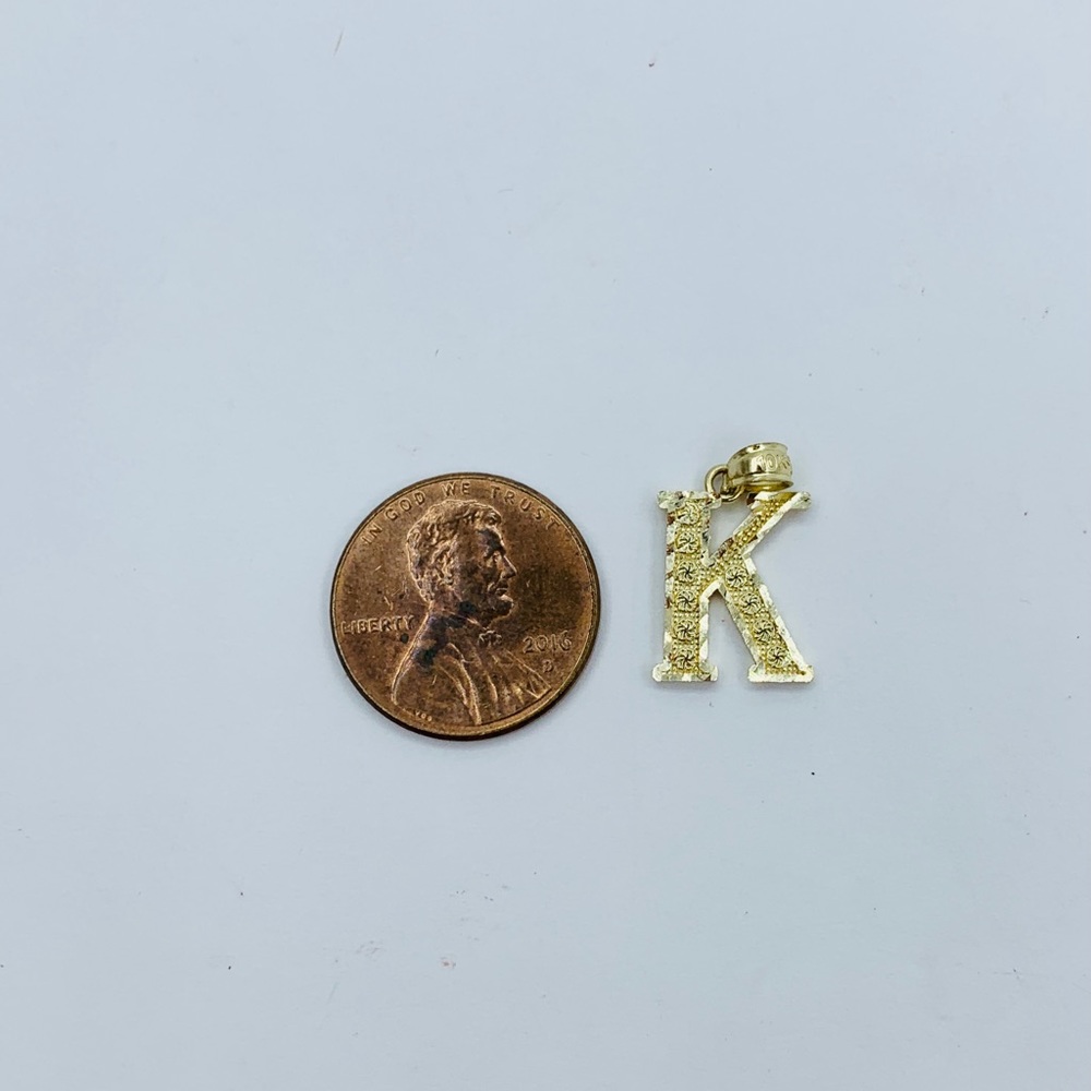 10k Solid Gold Pendant Small Initial - image 5